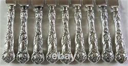 10 Antq Alvin Bridal Rose Sterling Silver Regular Knives Excellent Condition