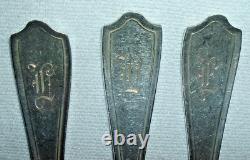 1910 ALVIN'MARYLAND' STERLING 3-DINNER FORKS 3-KNIVES Mono