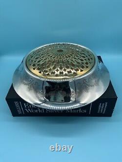 1917 Alvin American Sterling Silver Centerpiece Flower Frog Bowl