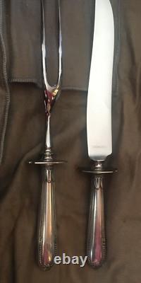 1931 Alvin Sterling Silver Handled Meat Carving Knife Fork
