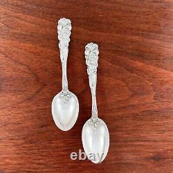 2 Alvin American Art Nouveau Sterling Silver Demitasse Spoons Raphael 1902