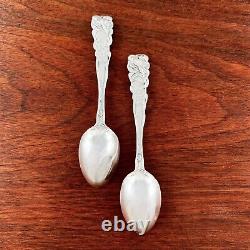 2 Alvin American Art Nouveau Sterling Silver Demitasse Spoons Raphael 1902