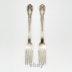 2 Alvin Sterling Silver Dinner Forks 1940 Chateau Rose Pattern 7-1/4