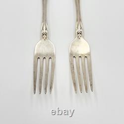 2 Alvin Sterling Silver Dinner Forks 1940 Chateau Rose Pattern 7-1/4