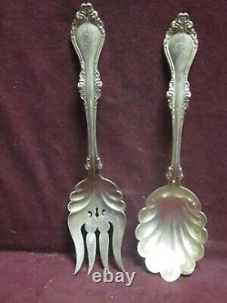 2pc Sterling Alvin Lorraine SALAD SERVING SET 9 156 grams Monogram CC