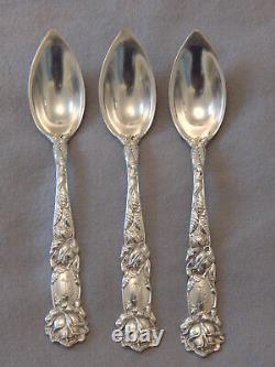(3) Alvin BRIDAL ROSE Sterling Silver 5-3/4 Grapefruit/Citrus Spoons