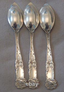 (3) Alvin BRIDAL ROSE Sterling Silver 5-3/4 Grapefruit/Citrus Spoons