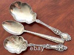 3 Alvin Old Orange Blossom, Towle Candelight, RWS Sterling Silver Serving Spoons