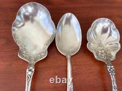 3 Alvin Old Orange Blossom, Towle Candelight, RWS Sterling Silver Serving Spoons