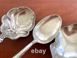 3 Alvin Old Orange Blossom, Towle Candelight, RWS Sterling Silver Serving Spoons