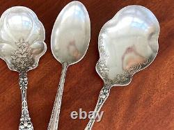 3 Alvin Old Orange Blossom, Towle Candelight, RWS Sterling Silver Serving Spoons