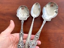 3 Alvin Old Orange Blossom, Towle Candelight, RWS Sterling Silver Serving Spoons
