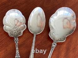 3 Alvin Old Orange Blossom, Towle Candelight, RWS Sterling Silver Serving Spoons