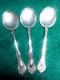 3 Sterling Silver Alvin Chateau Rose Soup/ Gumbo Spoons 6 1/4