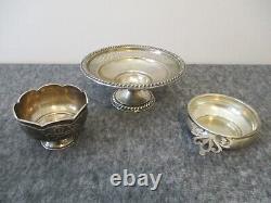 3 Sterling Silver Bowls Alvin Porringer S180+cornwell Compote 42+bhavani Read