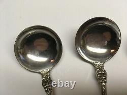 3 Vtg Alvin Orange Blossom Old Sterling Round Bowl Soup Spoons 4-7/8 No Mono