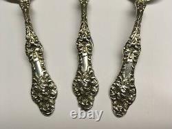 3 Vtg Alvin Orange Blossom Old Sterling Round Bowl Soup Spoons 4-7/8 No Mono