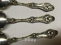 3 Vtg Alvin Orange Blossom Old Sterling Round Bowl Soup Spoons 4-7/8 No Mono