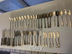 48 Piece Sterling Flatware Lunt, Alvin, International Silver 4 Lbs and 4.30 ozs