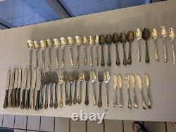 48 Piece Sterling Flatware Lunt, Alvin, International Silver 4 Lbs and 4.30 ozs