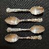 4 Alvin Bridal Rose Teaspoons Sterling Silver 5 7/8 No Monogram