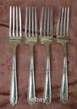 4 Alvin Della Robbia Sterling Silver dinner fork 7-5/8 over 7 Troy ounces