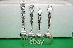 4 Piece Alvin Sterling Silver French Scroll Silverware Set No Monograms 149.8Gr