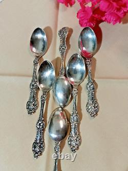 4in 6 Sterling Silver Antique Demitasses Spoon By Alvin Mfg