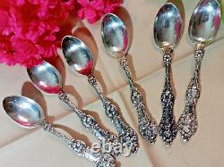 4in 6 Sterling Silver Antique Demitasses Spoon By Alvin Mfg
