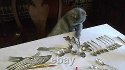 53 pc. Set, Svc for 12 & 5 Serving Pieces Alvin Sterling Silver Della Robbia