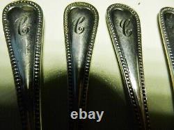 5 Alvin VIRGINIA 74 gms Sterling Silver 5 1/8 Butter Knives ca 1900 Monogram-C