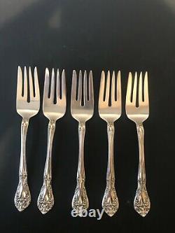 5 Salad Forks. Alvin Sterling Silver in the Chateau Rose Pattern. 6-1/2 No Mono