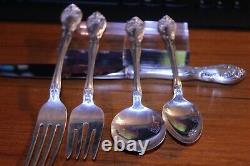 62 Pcs 12 Serving set Place Setting Chateau Rose Sterling, 1940, No Monogramed