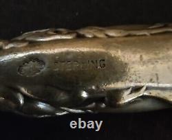 6 Alvin Bridal Rose Dinner Knives 9 Blunt Blade Sterling Silver E Monogram