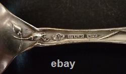 6 Alvin Bridal Rose Ice Cream Spoons / Forks / Sporks Sterling Silver 5 1/4