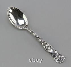 6 Alvin Bridal Rose Sterling Silver Coffee Spoons Art Nouveau 5 1/8 in