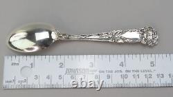 6 Alvin Bridal Rose Sterling Silver Coffee Spoons Art Nouveau 5 1/8 in