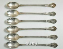 6 Alvin Chateau Rose Sterling Silver Iced Tea Spoon No Monogram