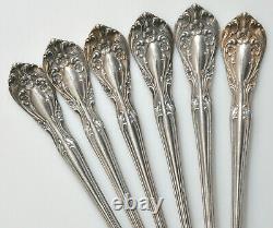 6 Alvin Chateau Rose Sterling Silver Iced Tea Spoon No Monogram