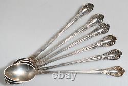 6 Alvin Chateau Rose Sterling Silver Iced Tea Spoon No Monogram