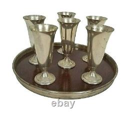 6 Alvin Sterling Silver S247 Cordials and Tray Set VTG