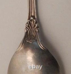 6 Antique Alvin Sterling Silver Demitasse Spoons Habensack 1905 Suffolk Pattern