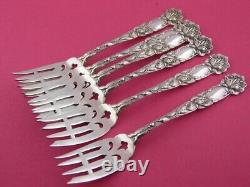 6 Sterling Silver ALVIN Salad Forks BRIDAL ROSE 1903 no mono