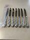 7 Alvin Sterling Silver French Scroll Dinner Knives No Monogram, 1 Is Sealed
