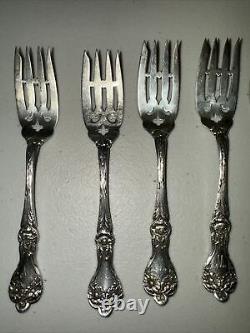 (8) Alvin Majestic Sterling Silver Salad Forks Monogrammed 6