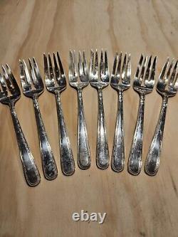 8 Pieces. MISS AMERICA 6 1/2 SALAD FORK 1931 Alvin sterling estate