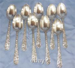 9 Bridal Bouquet by Alvin Sterling Silver 6 Teaspoon