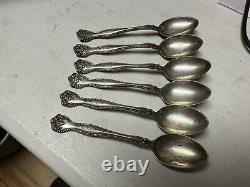 ALVIN 1900 Raleigh Sterling Silver Set of 6 Demitasse Spoons