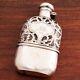 Alvin American Sterling Silver Overlay & Glass Flask With Removable Cup Late 1800s