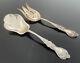 Alvin Art Nouveau Sterling Silver Salad Serving Set Rose Handle 9 Long 165g